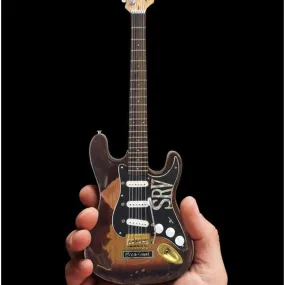Axe Heaven Distressed SRV Custom Miniature Fender Strat Guitar Replica Collectible