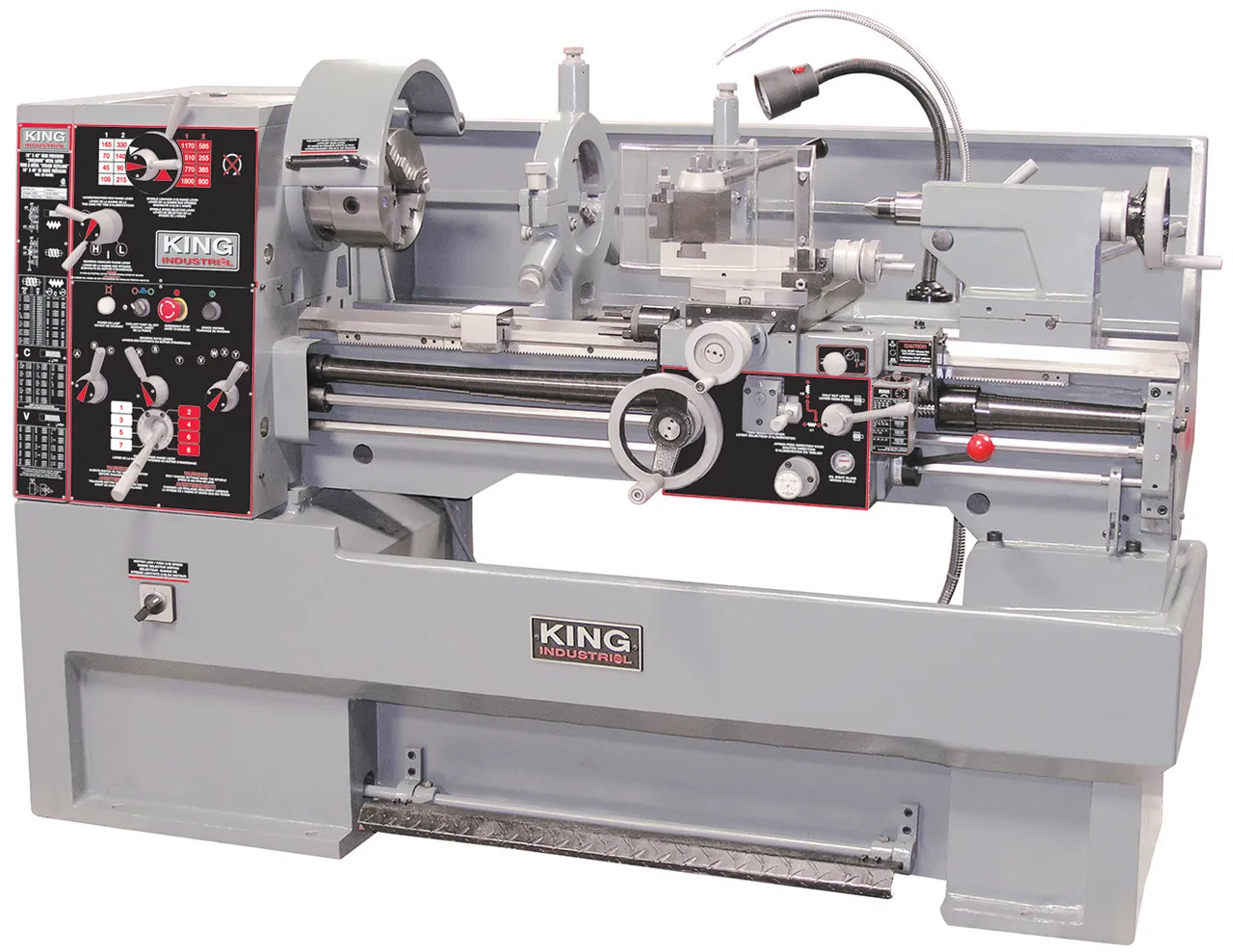 King Industrial KC-1640ML/KM-055 Lathe, Metal 16 X 40 Gear Drive, 4 HP, 600V/taper Attachment