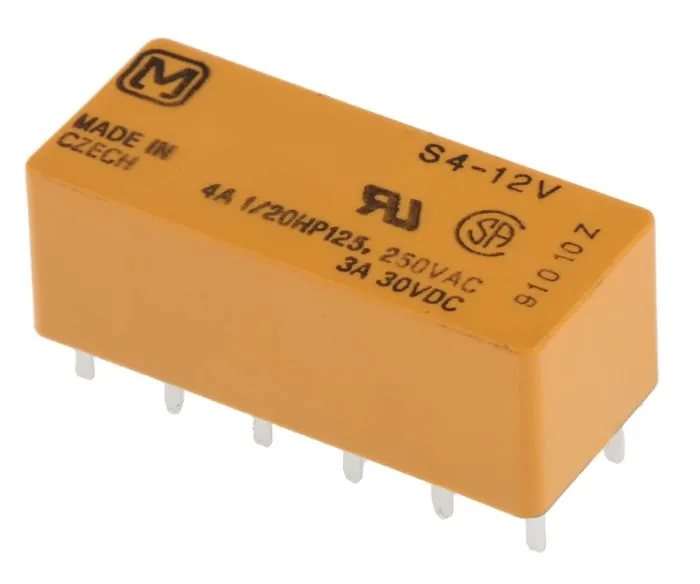 Panasonic PCB Mount Power Relay, 12V dc Coil, 3A Switching Current, 4PST-NO