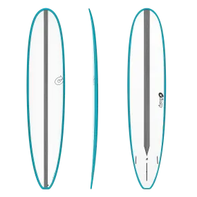 Torq 9'0 Longboard Carbon Stripe Epoxy Surfboard - Teal Rail